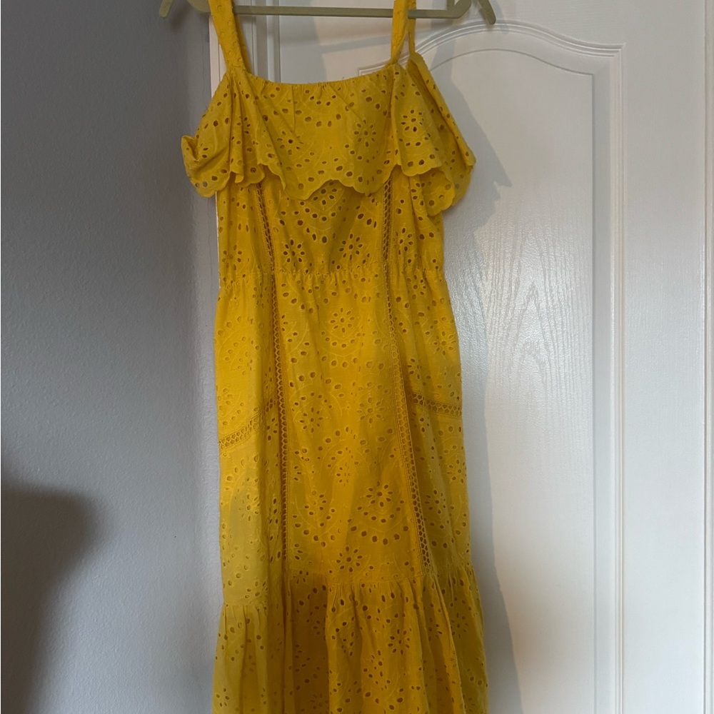 7 For All Mankind Yellow Eyelet Dress- EUC- wore once